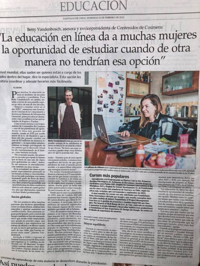 Betty Vandenbosch El Mercurio